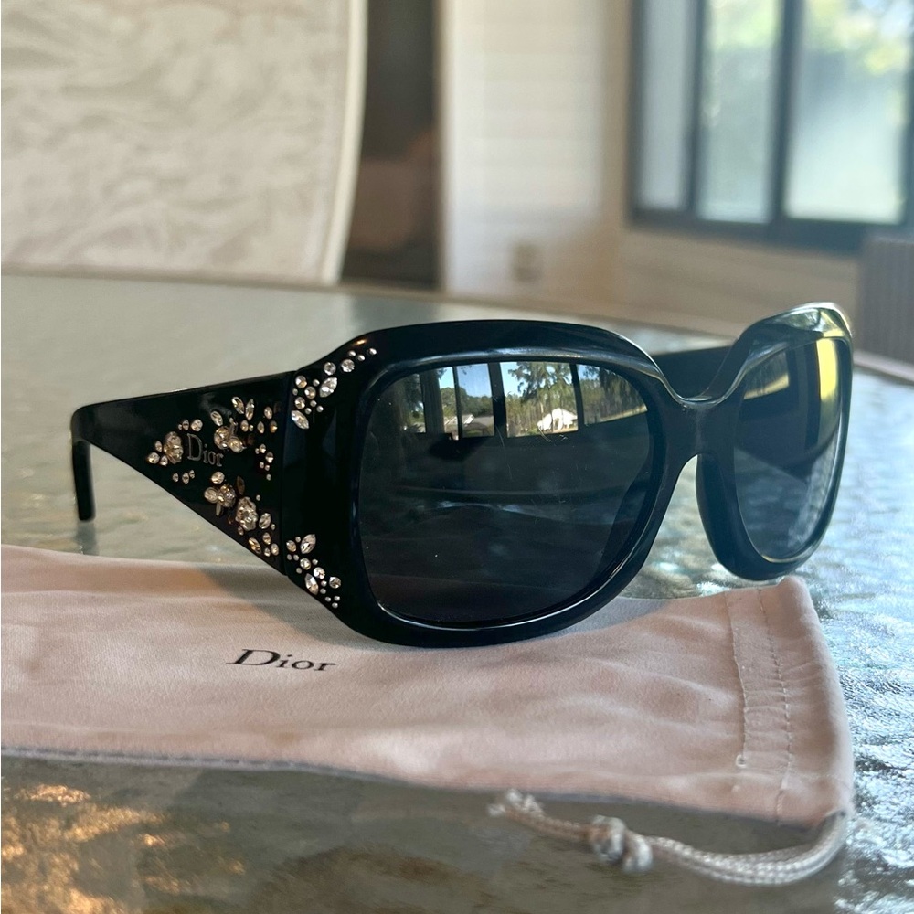 vintage oversized Dior Sunglasses with Crystal